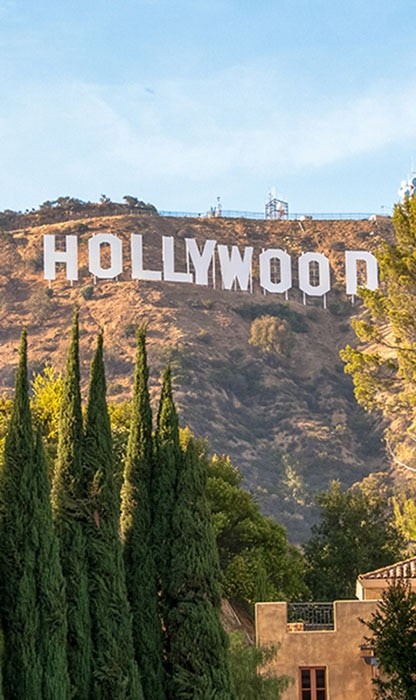 hollywood white sign in california